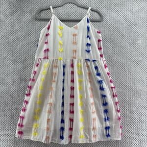 Lou & Grey for LOFT Mini Dress Womens S White Colorful Tassel Lined Summer Beach
